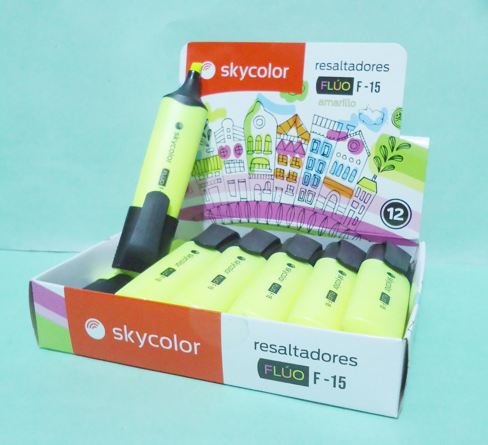 RESALTADOR SKYCOLOR FLUO F15 X12 AMARILL