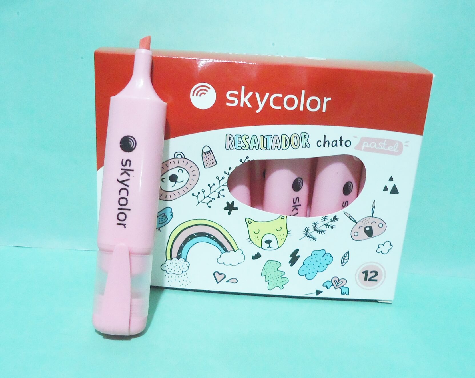 RESALTADOR PASTEL SKYCOLOR X12 ROSA