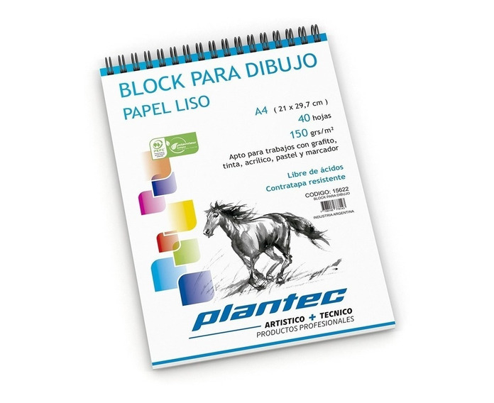 BLOCK DIBUJO ANILLADO A4 150GR X40H LISO