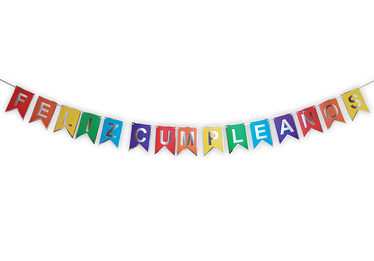 BANDERIN FELIZ CUMPLEAÑOS MULTICOL DILAX