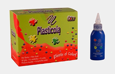 ADHESIVO COLOR PLASTICOLA x40gr AZUL X12