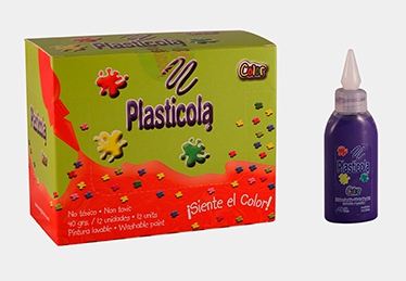 ADHESIVO COLOR PLASTICOLA x40gr VIO. X12