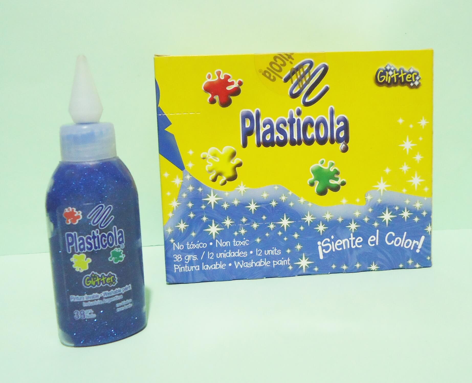 ADHESIVO GLITTER PLASTICOLA x38gr AZ.X12