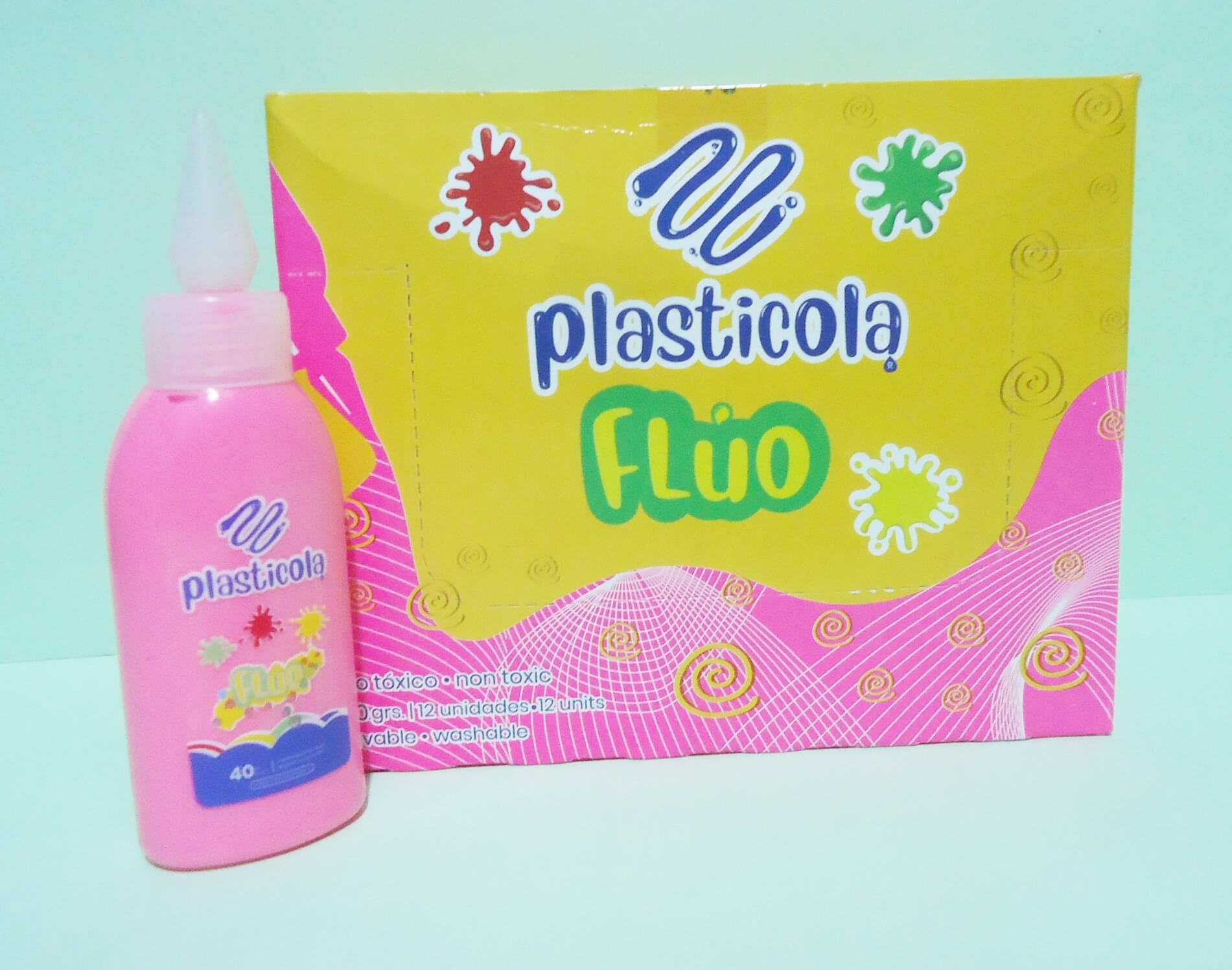 ADHESIVO FLUO PLASTICOLA x40gr ROSA X12