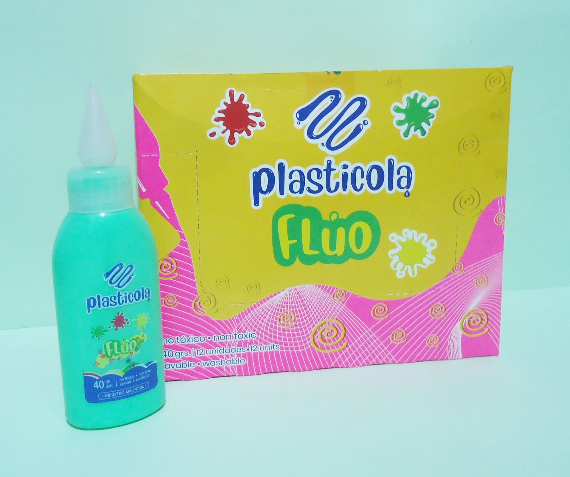 ADHESIVO FLUO PLASTICOLA x40gr VERDE X12