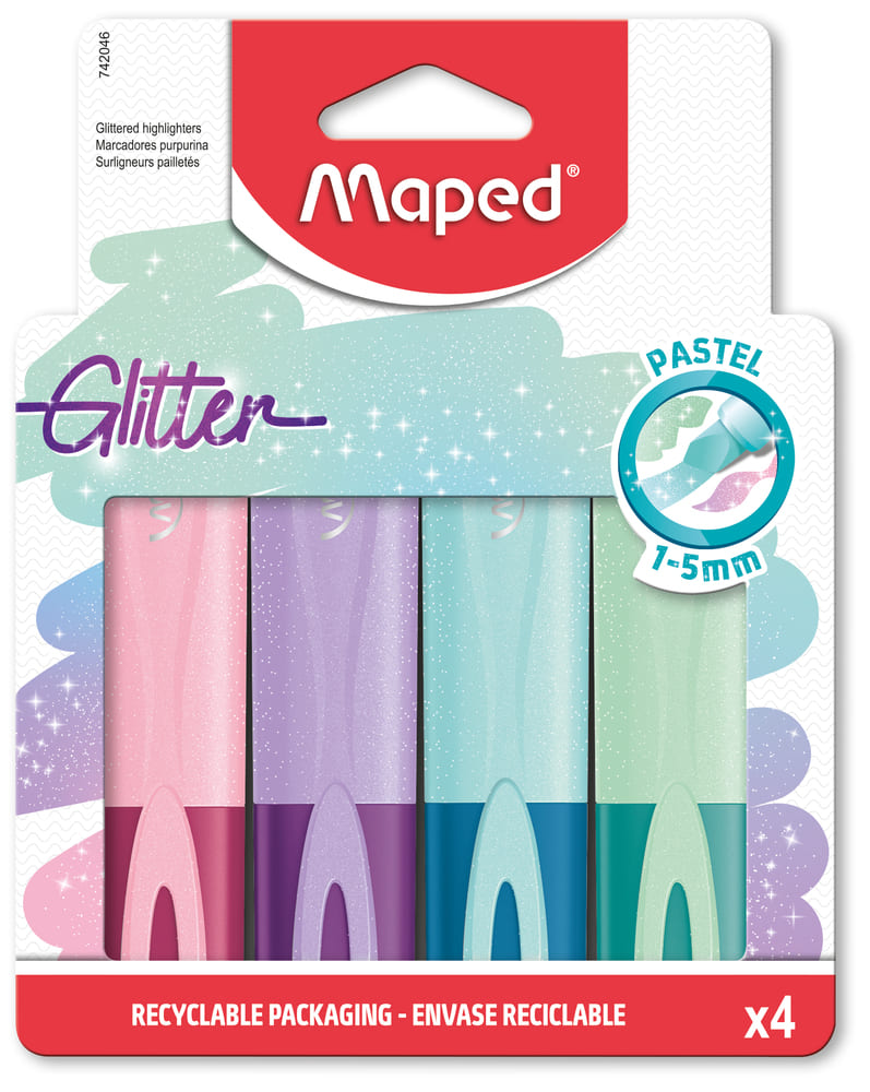 RESALTADOR MAPED PASTEL GLITTER X4