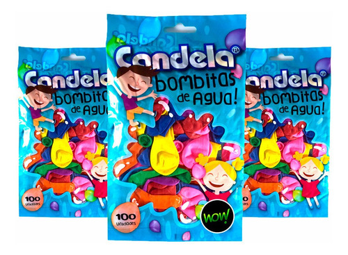 GLOBO DE AGUA FLUOR CANDELA x100