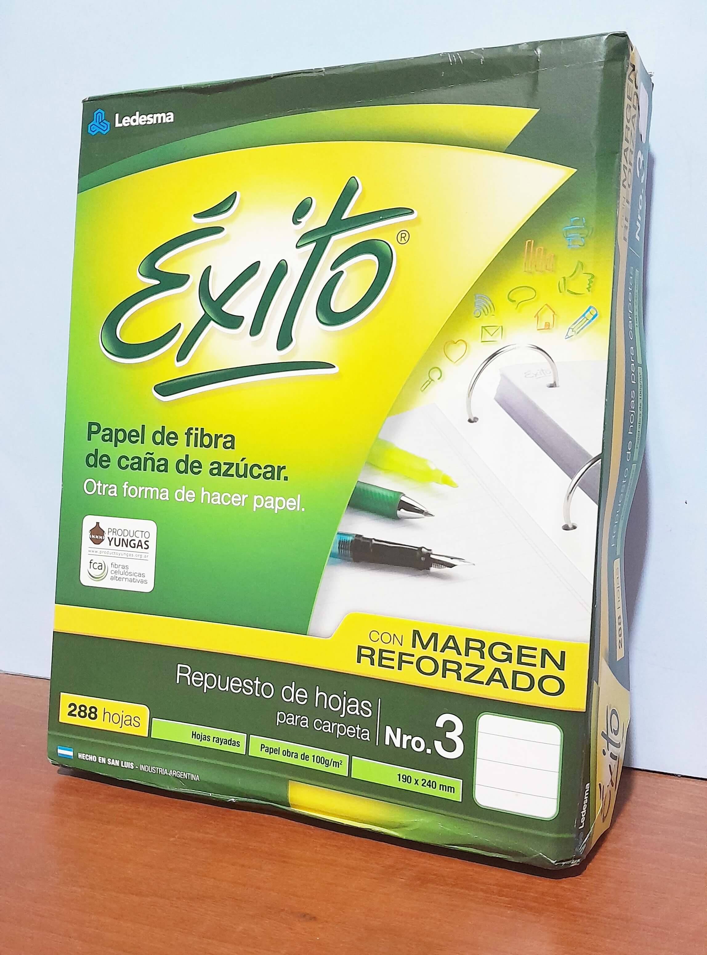 REPUESTO EXITO x 288 C/MARGEN RAYADO