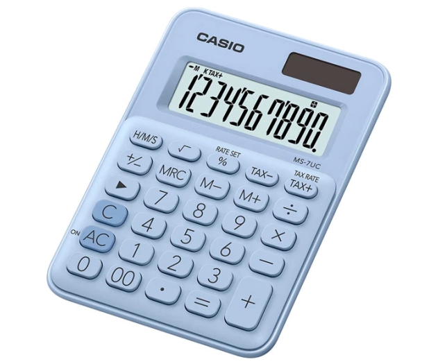 CALCULADORA CASIO MS7UC CELESTE