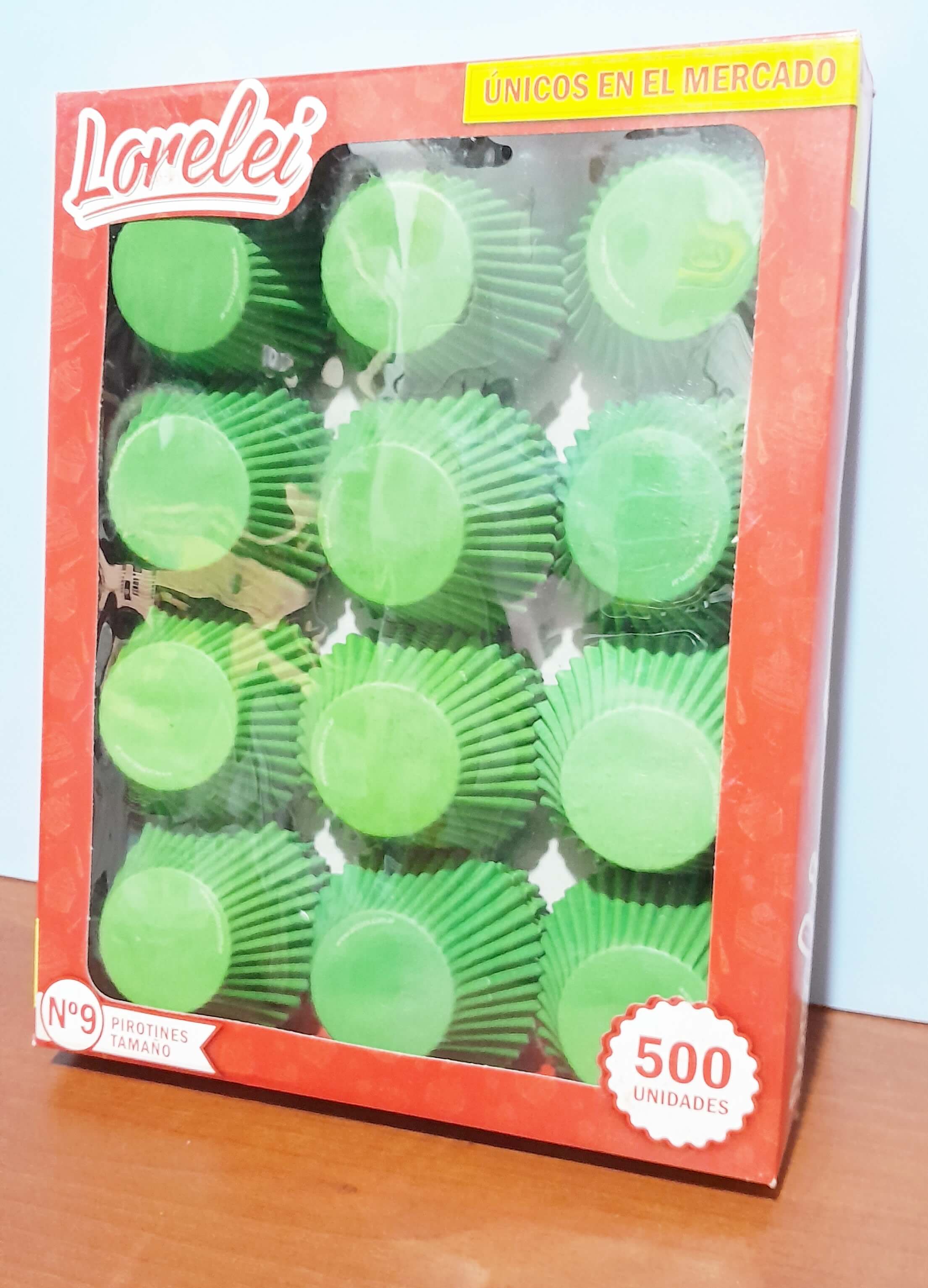 PIROTIN CUPCAKES Nº9 x500 LISO VERDE