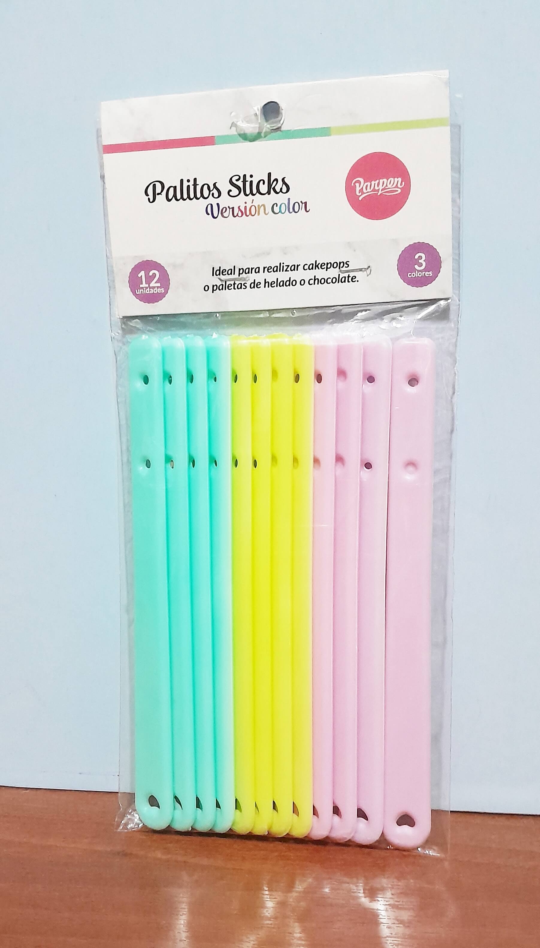 PALITO PARA CHUPETIN PASTEL X12 PLASTICO