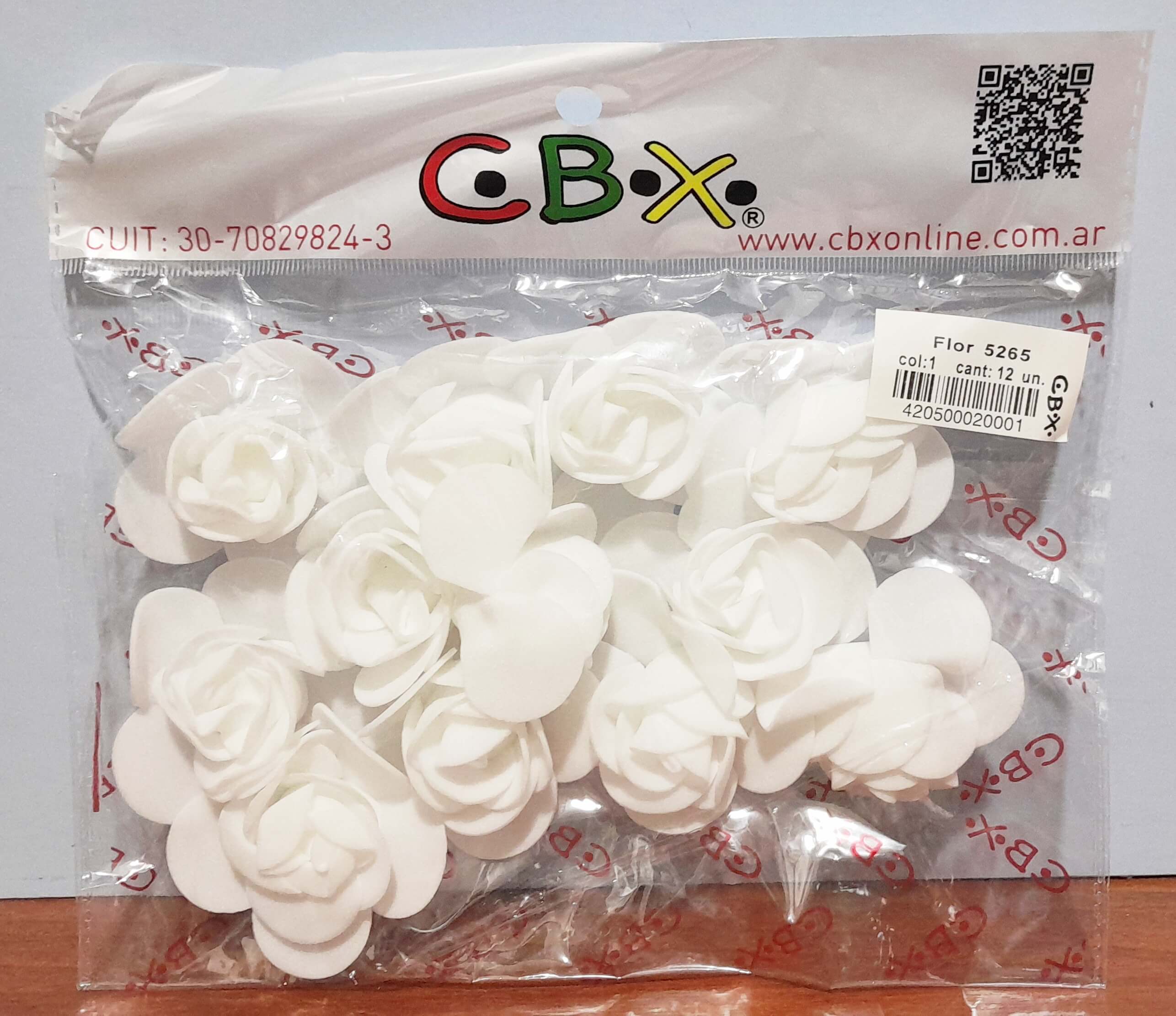 FLOR DE GOMAEVA X12 BLANCO COD5265