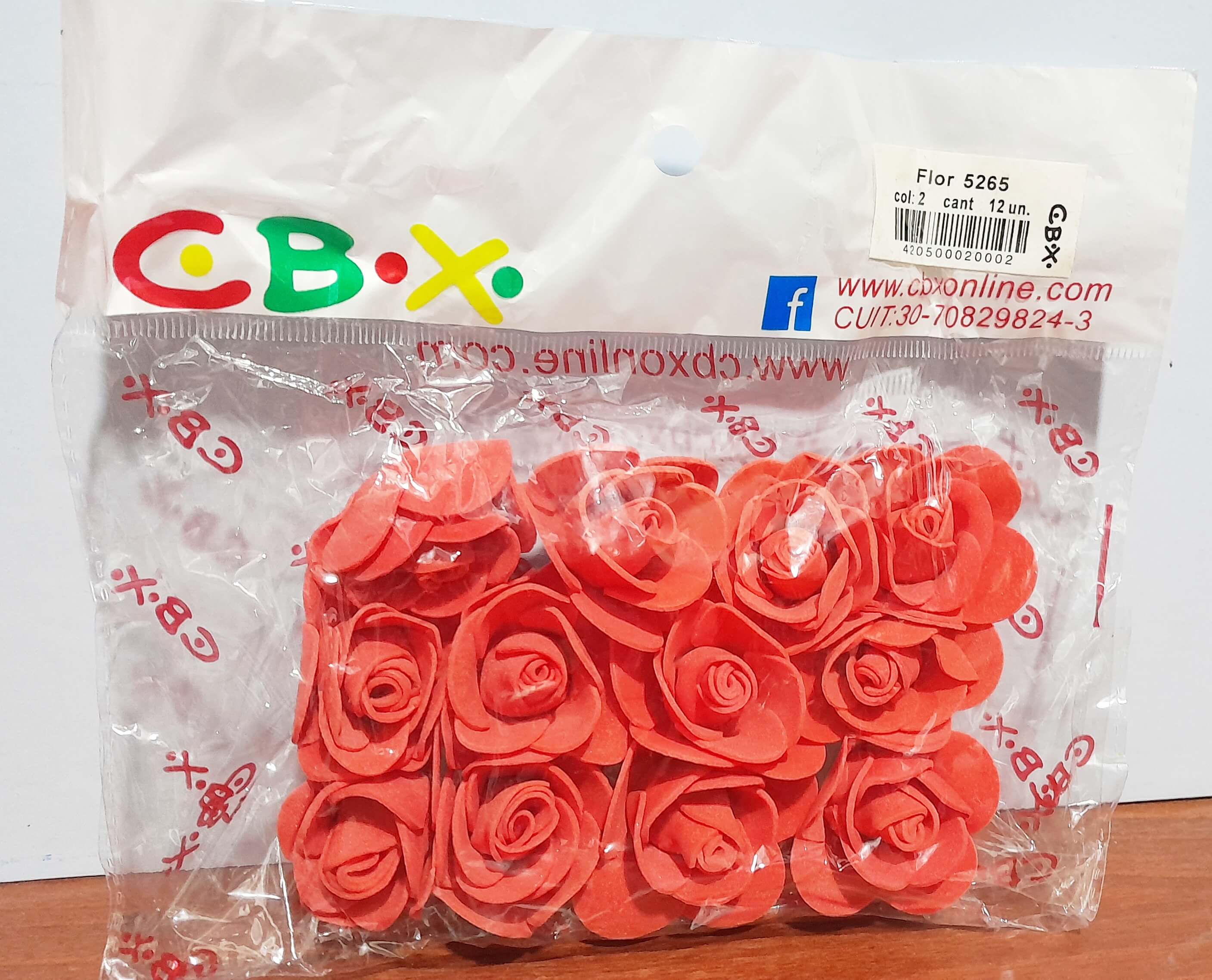 FLOR DE GOMAEVA X12 ROJO COD5265