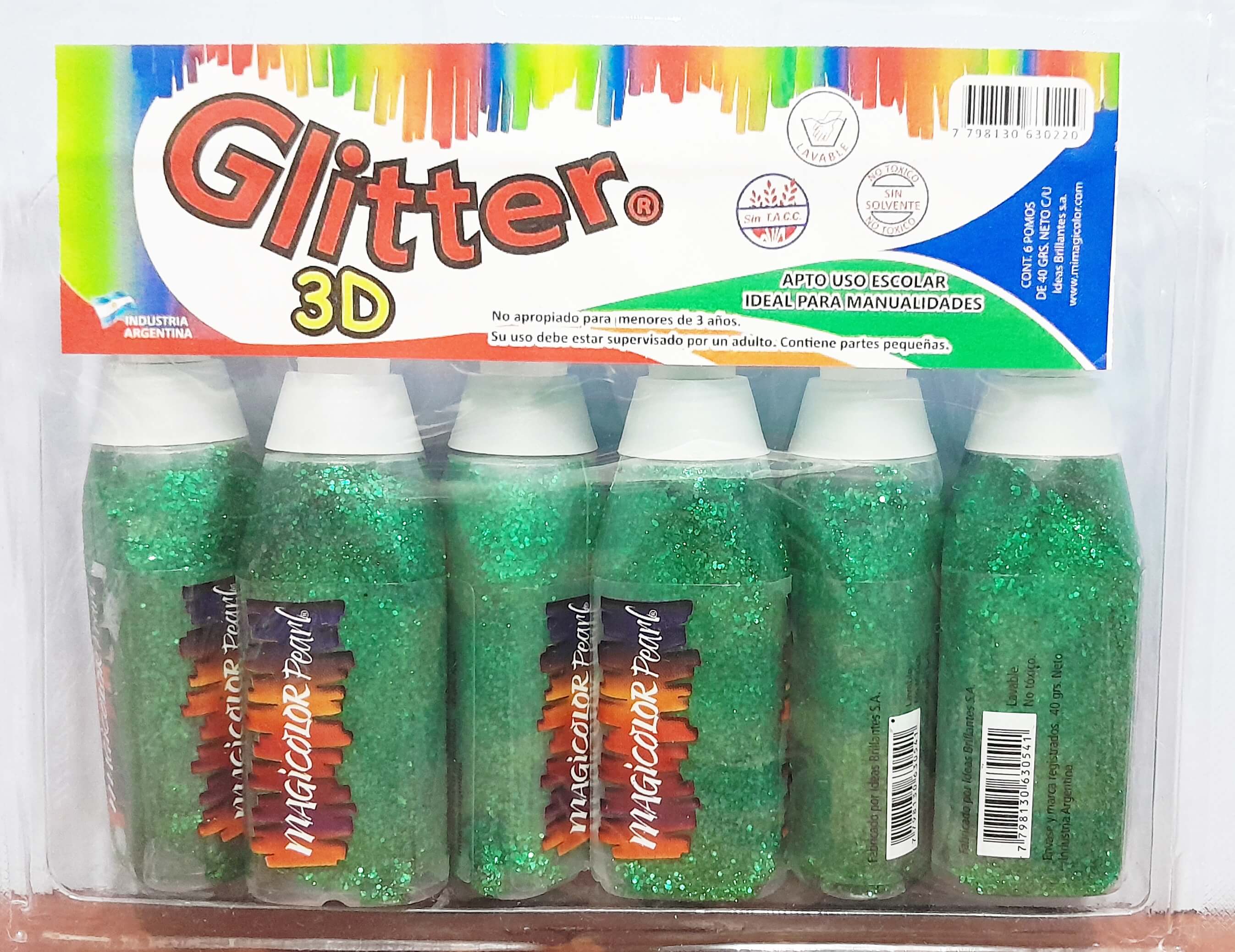 ADHESIVO GLITTER MAGICOLOR X40GR VERDEX6