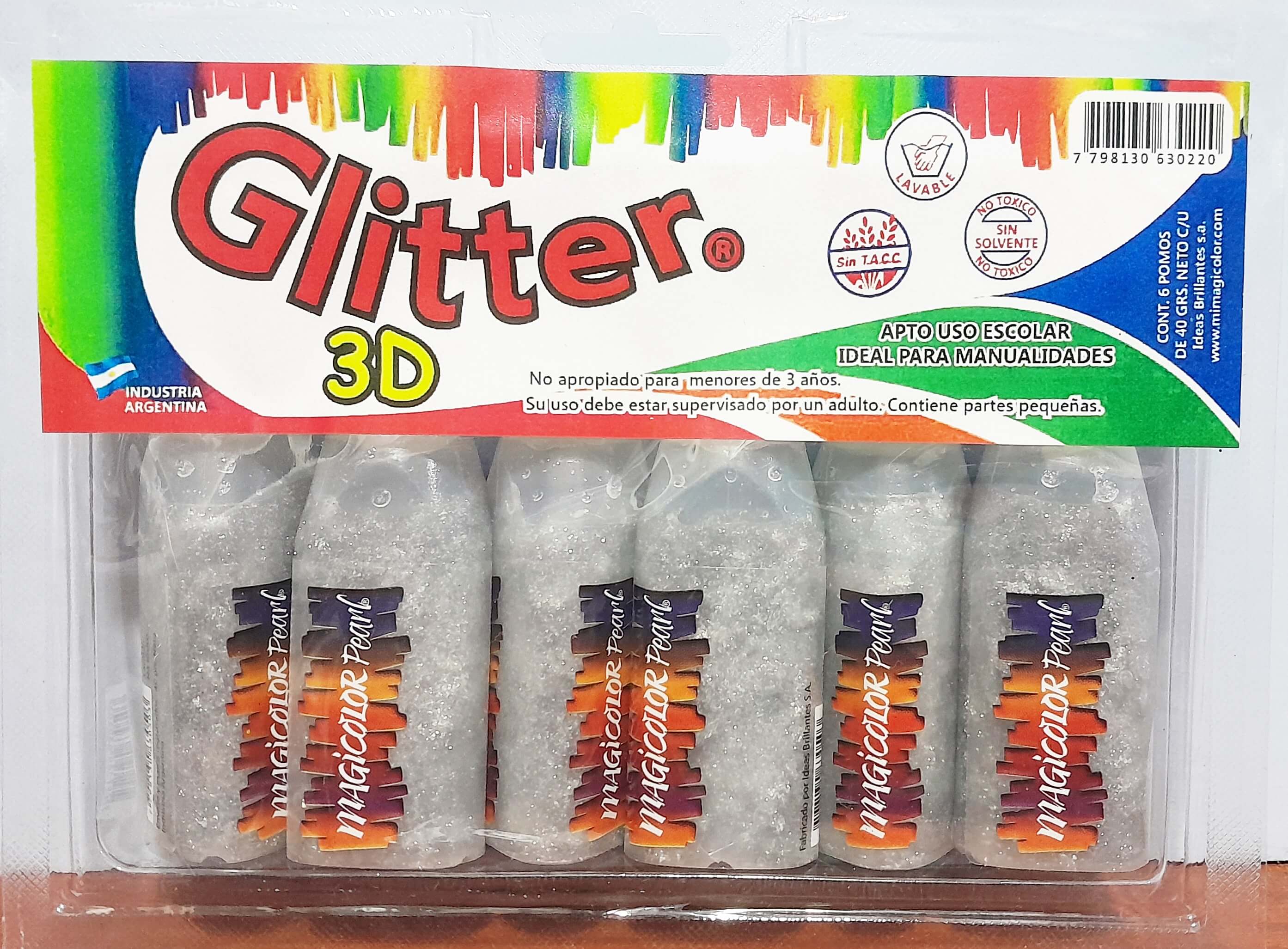 ADHESIVO GLITTER MAGICOLOR X40GR PLATAX6