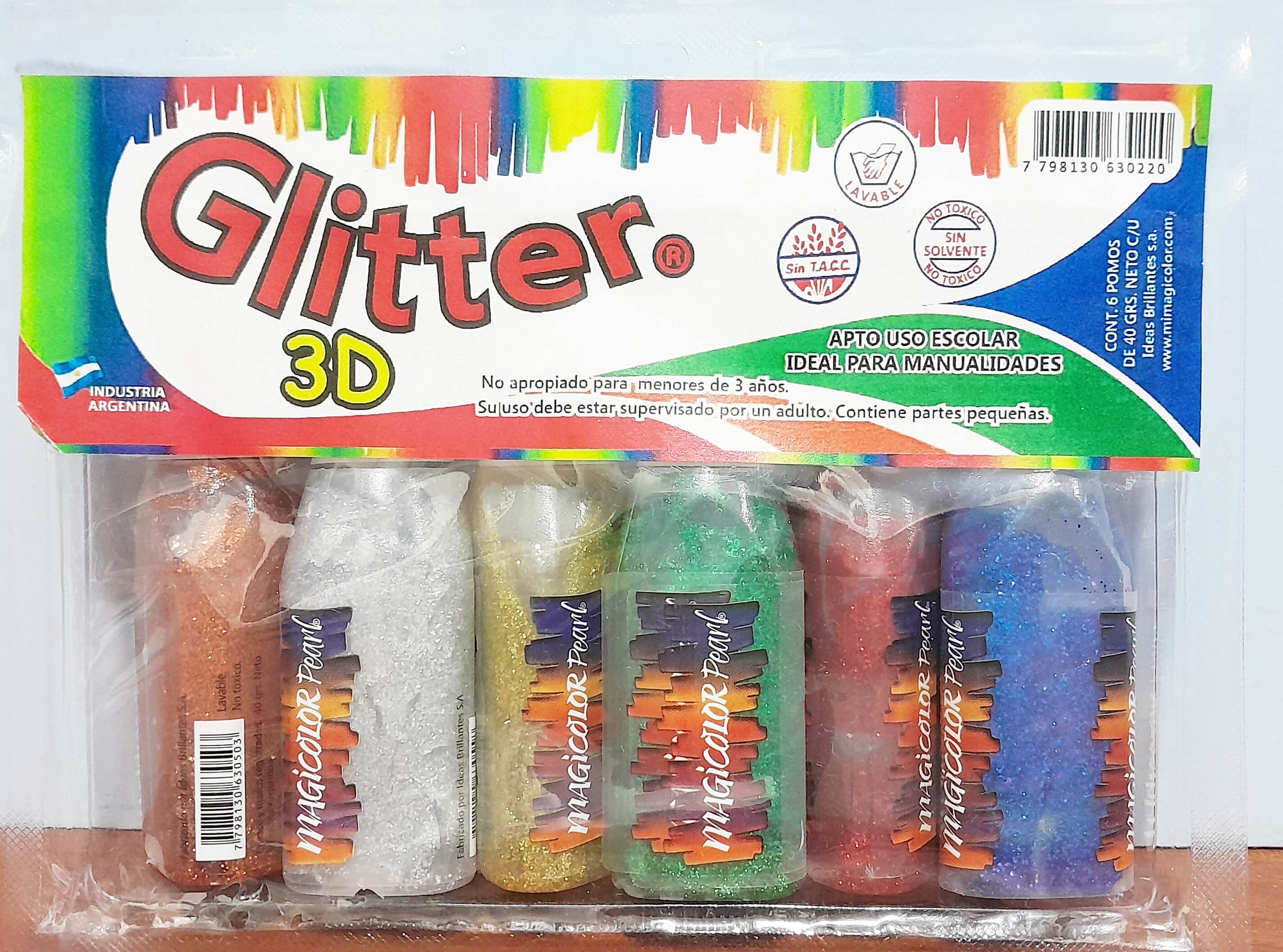 ADHESIVO GLITTER MAGIC SURTIDO X6