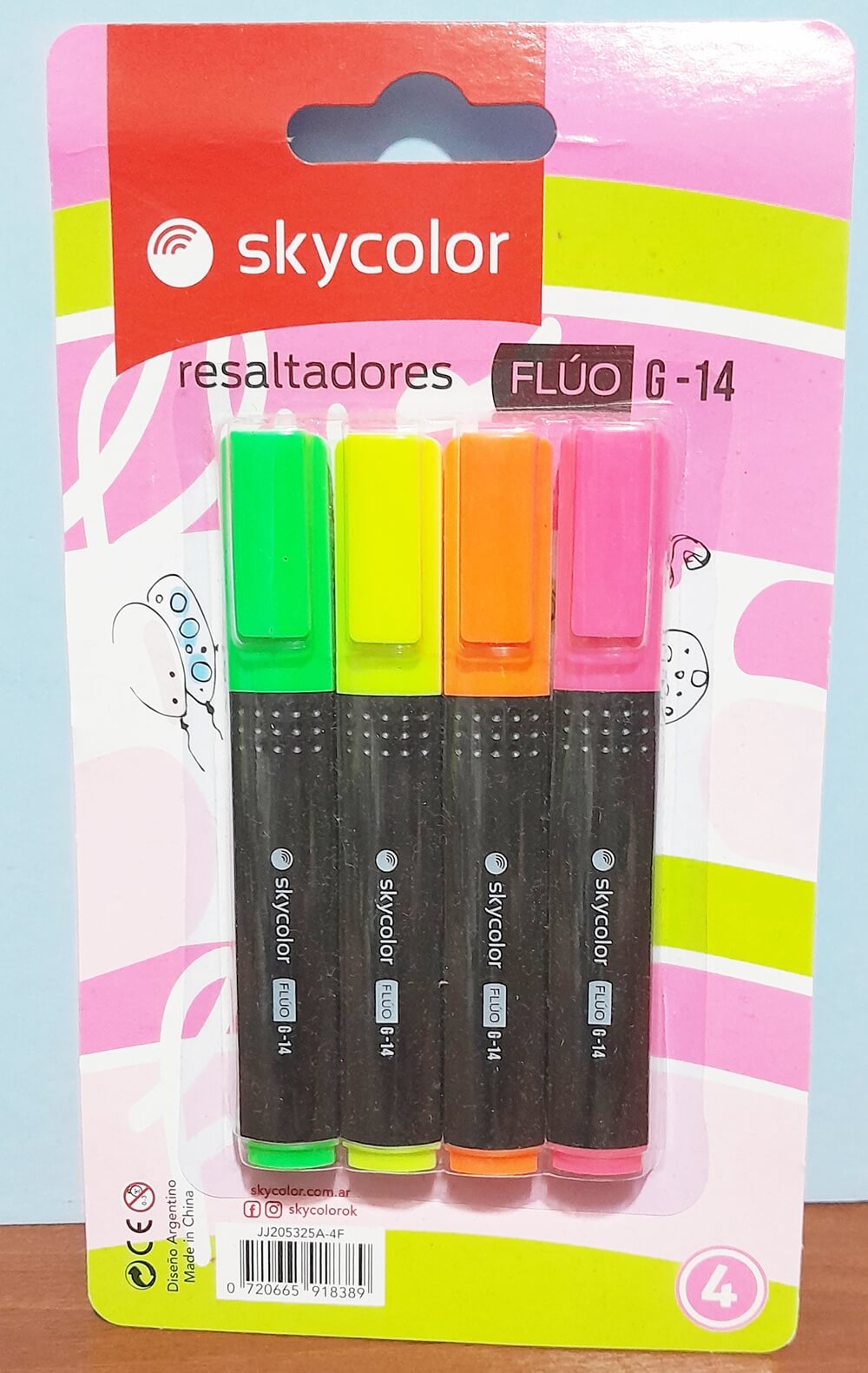 RESALTADOR SKYCOLOR FLUO G14 X 4