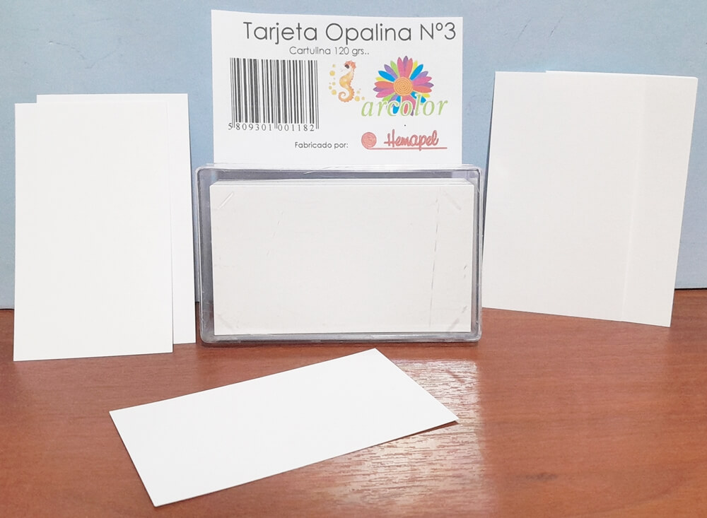 TARJETA OPALINA EN CAJITA ACRILICA