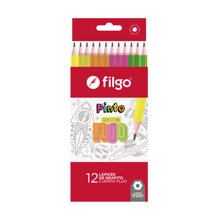 LAPIZ NEGRO FILGO FLUO X12