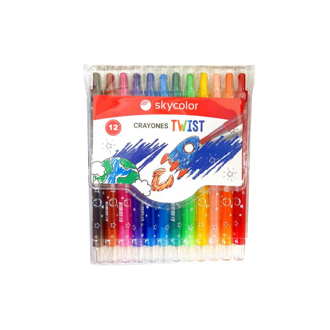 CRAYONES RETRACTIL X12 SKYCOLOR