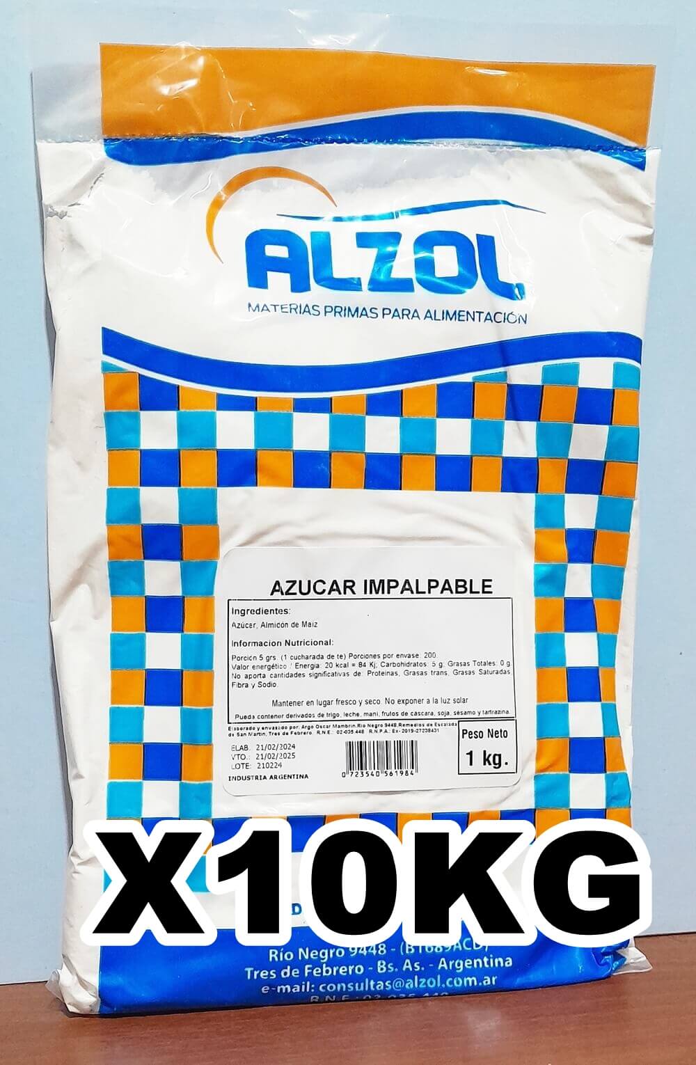 AZUCAR IMPALPABLE ALZOL x 10 KG