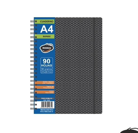 CUADERNO A4 RIDEO PPP ECOBLACKX90HJS