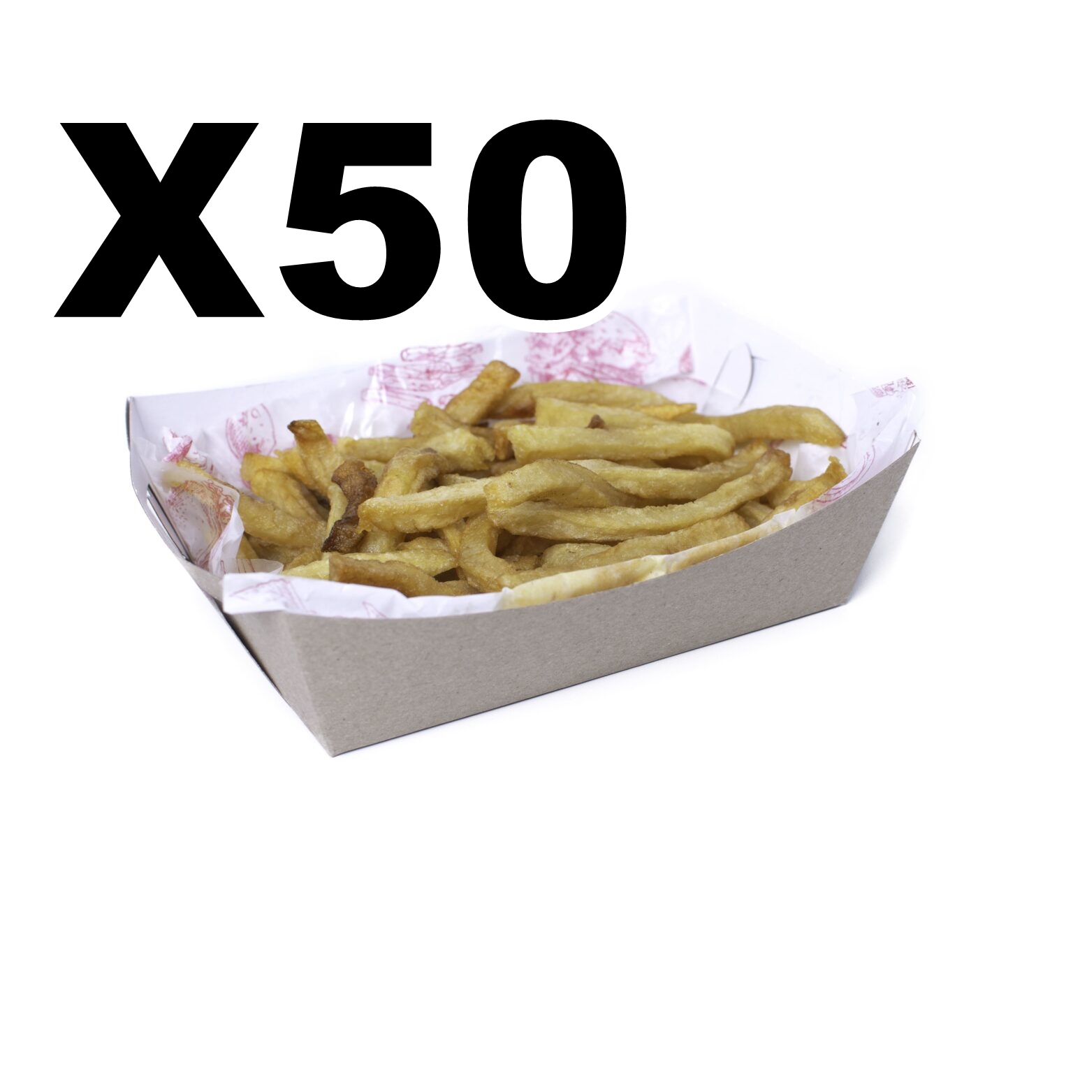 BANDEJA CHICA CARTON 21x11 MEDOR x50