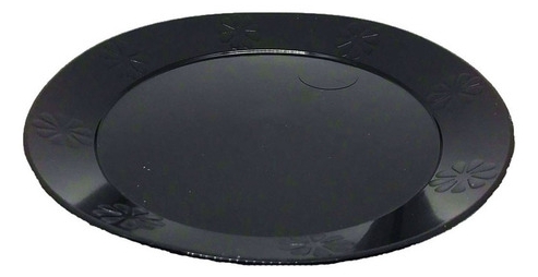 PLATO RIGIDO GRANDE 23cm NEGRO x10