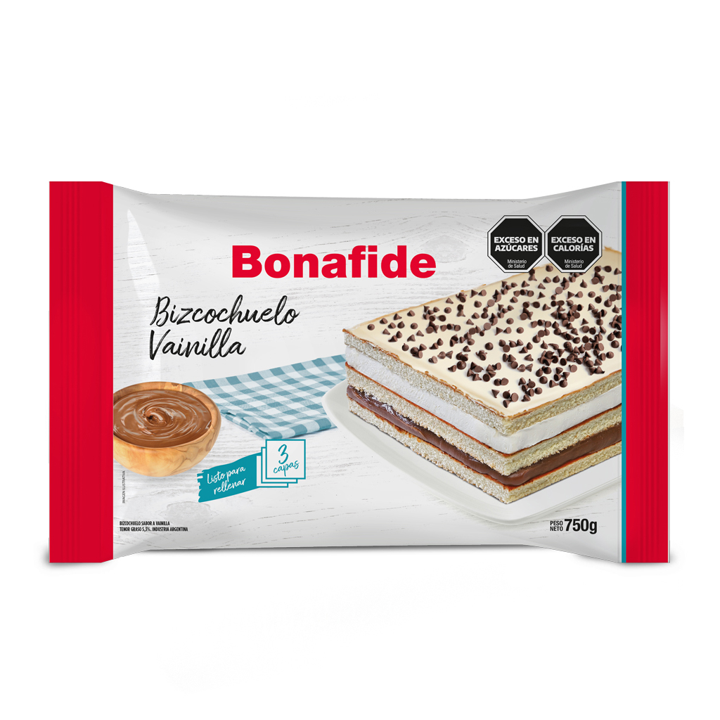 BIZCOCHUELO BONAFIDE RECTANG VAINIL750gr