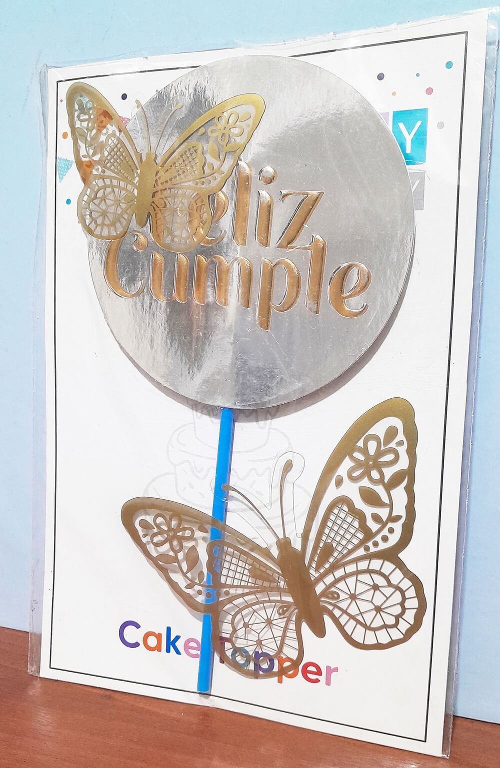 ADORNO MARIPOSA F.CUMPLE CIRCULAR HAPPY