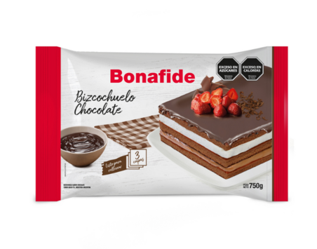 BIZCOCHUELO BONAFIDE RECTANG CHOCO 750gr