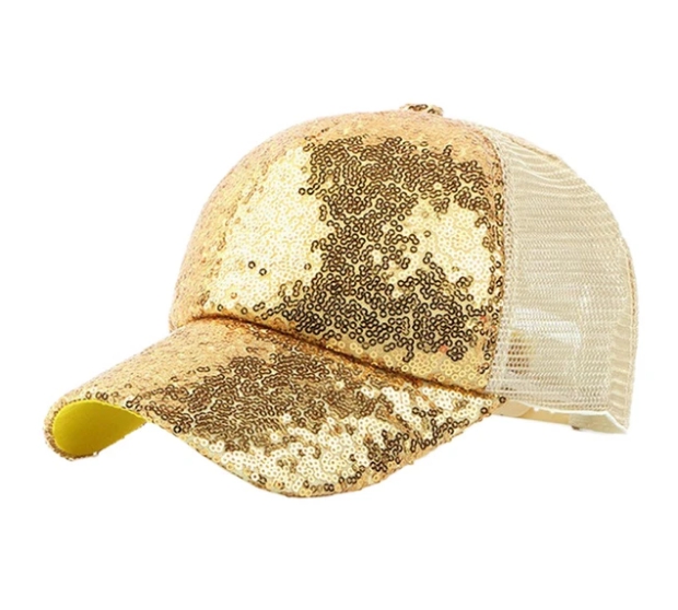 GORRA LENTEJUELAS ORO MM205-03