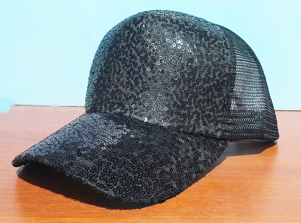 GORRA LENTEJUELAS NEGRO MM205-03