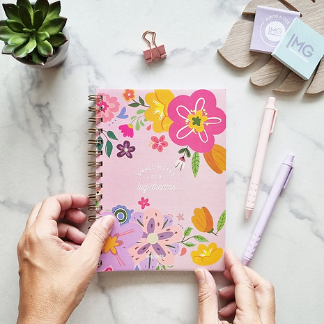 CUADERNO A5 IMAGINER T/F FLOWER ESPIRAL