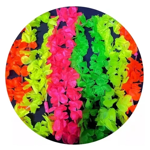 COLLAR HAWAIANO TELA COLOR FLUOR