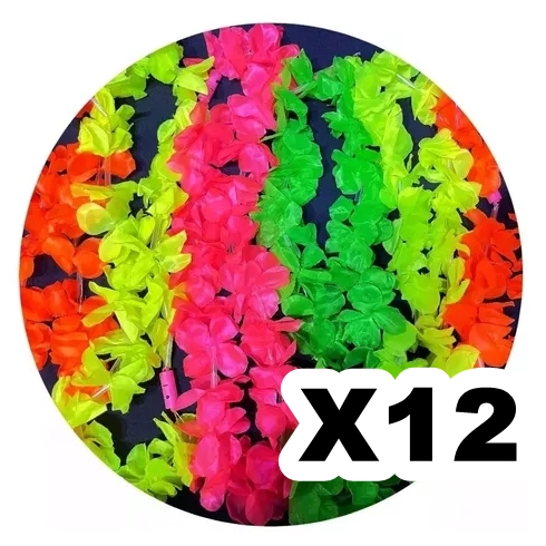 COLLAR HAWAIANO TELA COLOR FLUOR x12 WEB