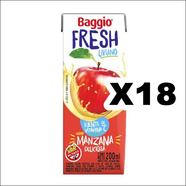 JUGO BAGGIO 200CC  x18 MANZANA FRESH