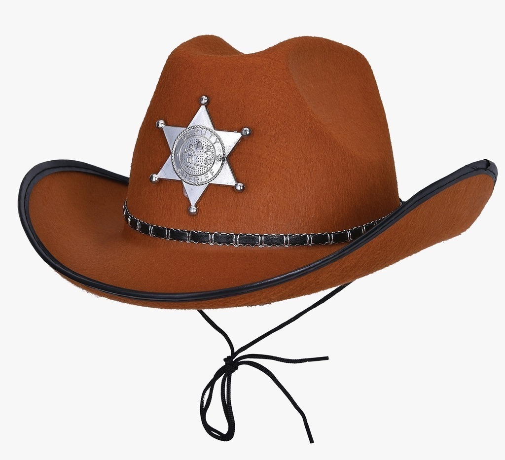 SOMBRERO COWBOY SHERIFF MARRON HT-017