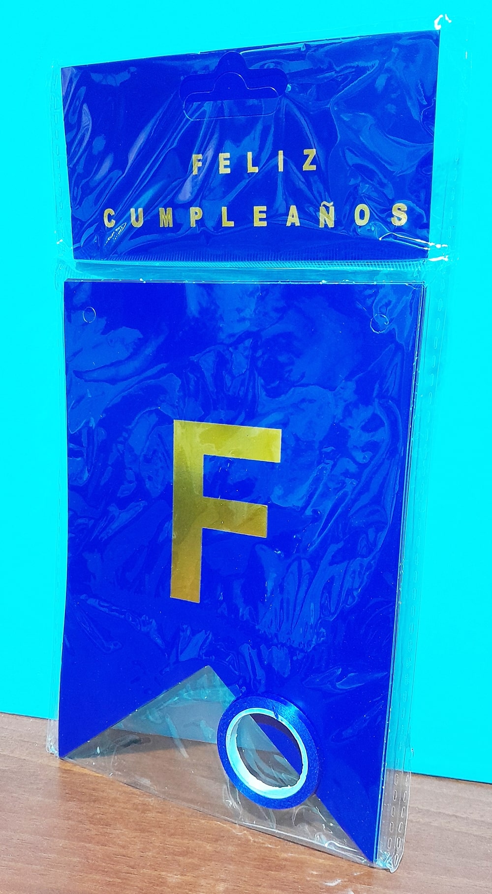 BANDERIN FELIZ CUMPLEAÑOS ECO AZUL