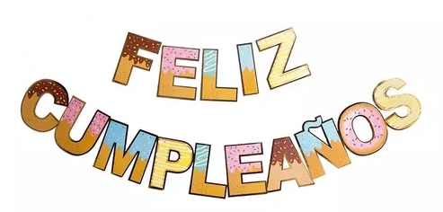 BANDERIN FELIZ CUMPLEAÑOS DONUTS