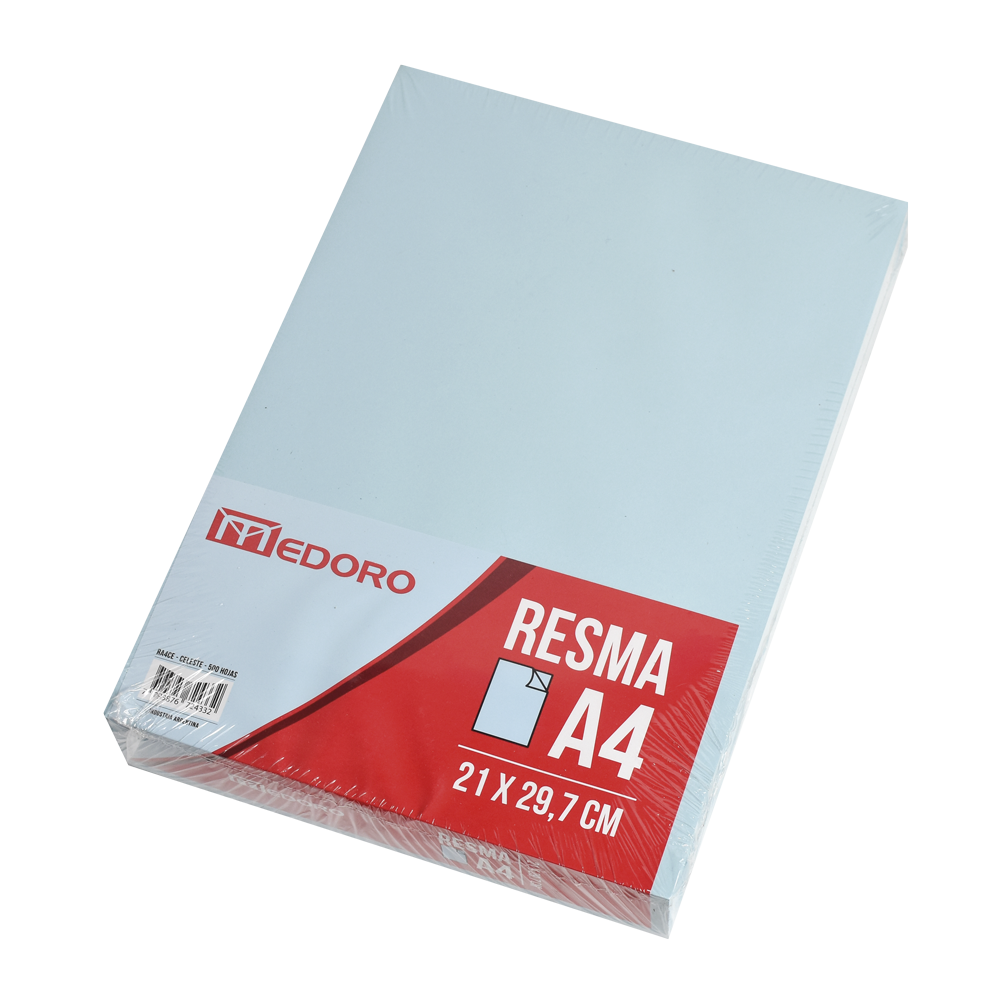 RESMA A4 COLOR X500HJS MEDORO CELESTE