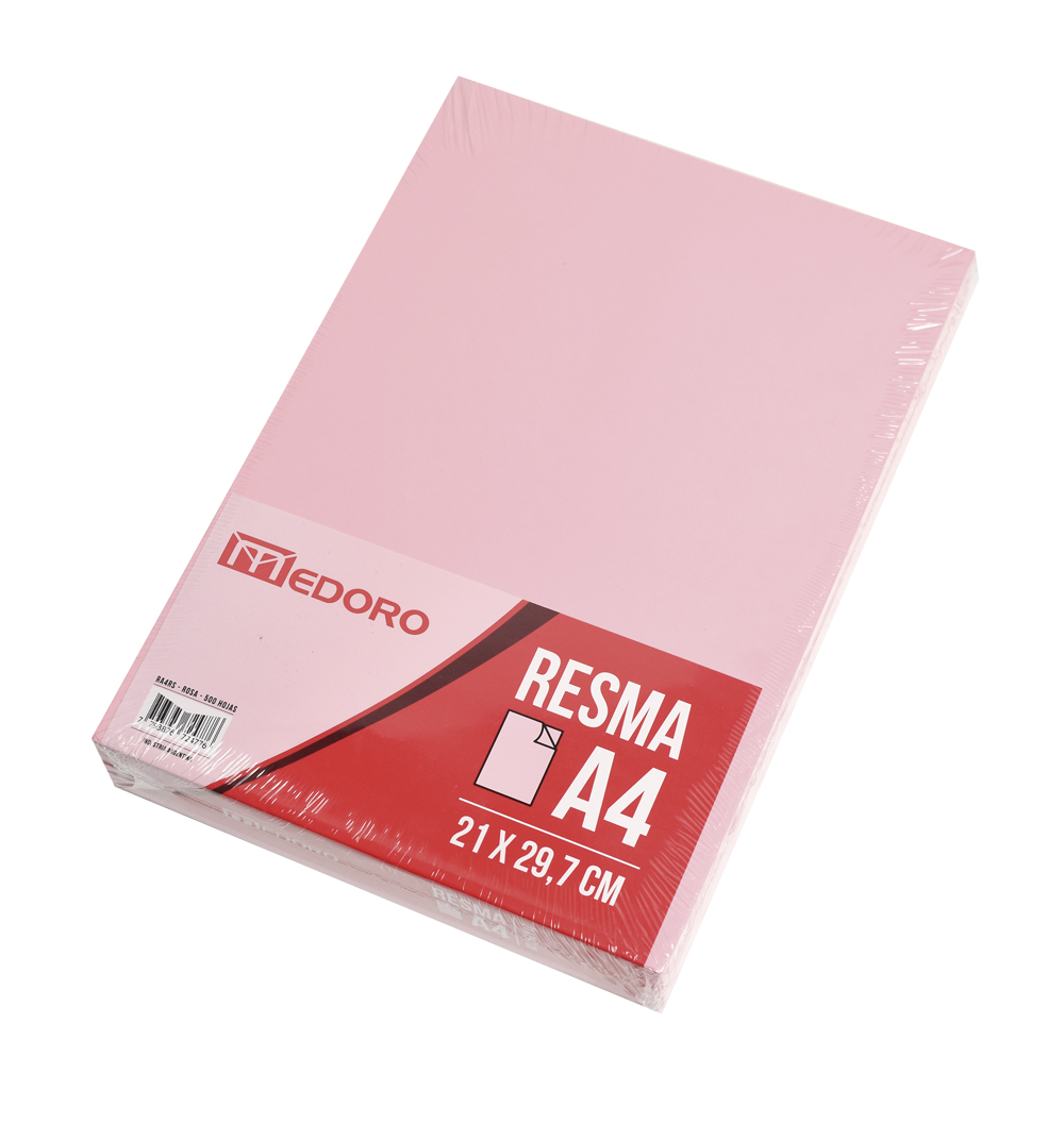 RESMA A4 COLOR X500HJS MEDORO ROSA