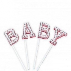 CAKE TOPPER BABY PERLAS ROSA