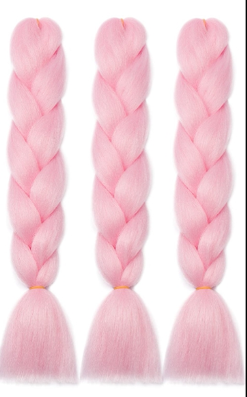 PELUCA TRENZA 100GR COLOR ROSA