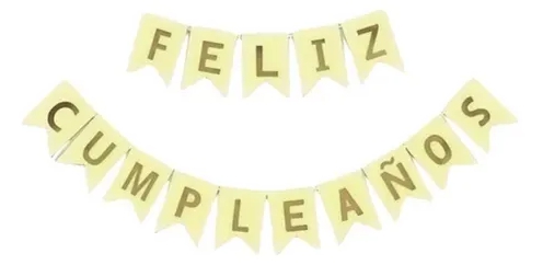 BANDERIN FELIZ CUMPLEAÑOS AMARILLO G.M