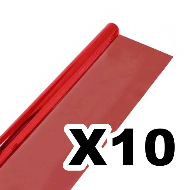 PAPEL CELOFAN ROJO X10