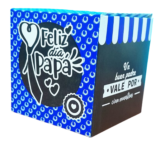 CAJA 2 12x12x12 CUBO FELIZ DIA PAPA