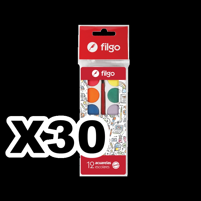 ACUARELA FILGO x12 - CAJA DE 30