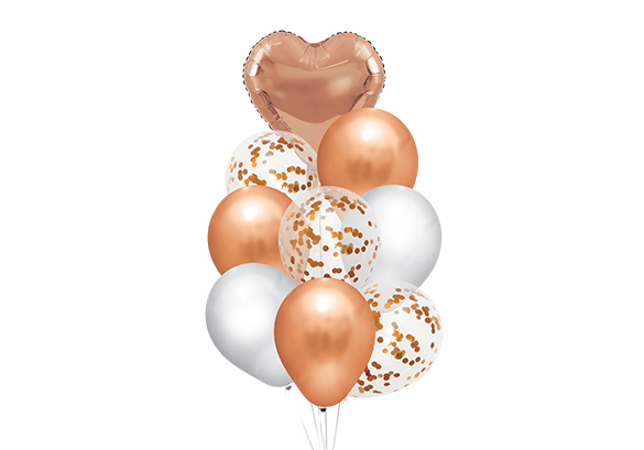 GLOBO SET x9 CHOGORI CORAZON ROSA GOLD