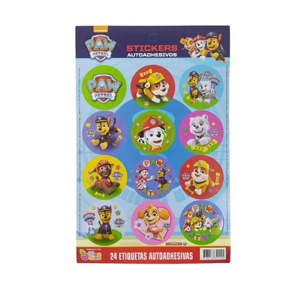ETIQUETAS 2X12 OTERO PAW PATROL